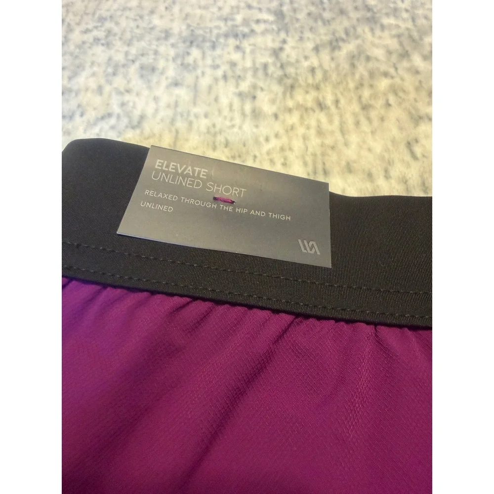 DSG Men's L 7 Inch Unlined‎ Elevate Black Cherry Shorts Moisture Wicking NWT